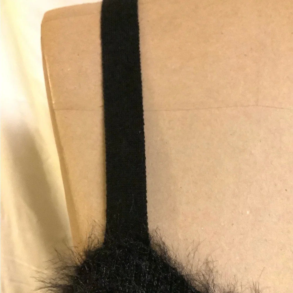 Fabletics Alt Black Bodycon Plush 90’s Mini Dress Thin Straps LBD Goth - Picture 12 of 12